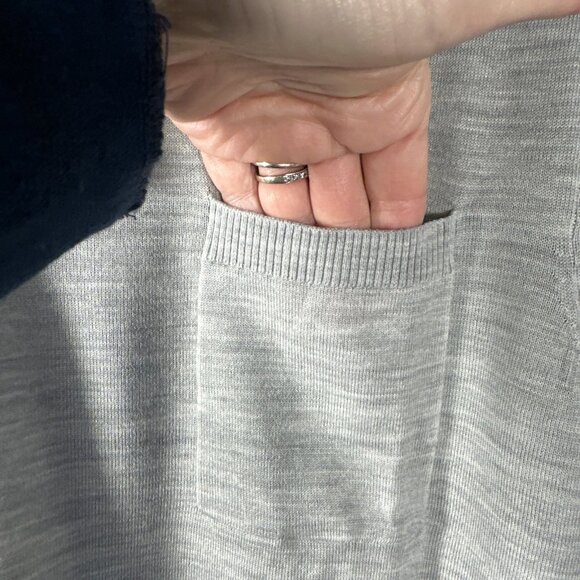 Collars &‎ Co Polo Shirt Mens Large Gray Bellagio Buttonless Merino Sweater - Picture 3 of 7